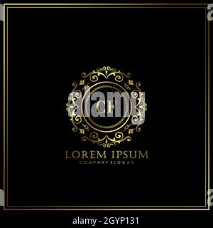 CF Initial Letter Luxury Logo template in vector for Restaurant, Royalty, Boutique, Cafe, Hotel, Heraldic, Jewelry, Fashion and other vector illustrat Stock Vector
