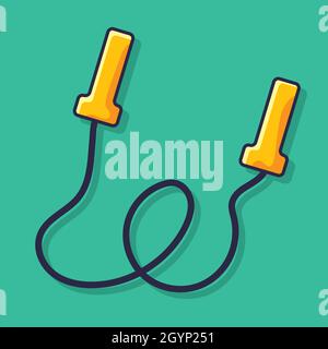 skipping rope sport tool isolated cartoon vector illustration in flat style Stock Vector