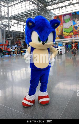 Lucas from New York dressed as Sonic the Hedgehog at the Jacob Javits Center on Oct. 8, 2021 in New York City. (Photo: Gordon Donovan) Stock Photo