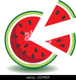 Watermelon icon Ilustration vector template Stock Vector
