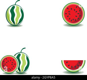 Watermelon icon Ilustration vector template Stock Vector