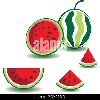 Watermelon icon Ilustration vector template Stock Vector