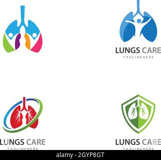 Lungs care logo vector template Stock Vector