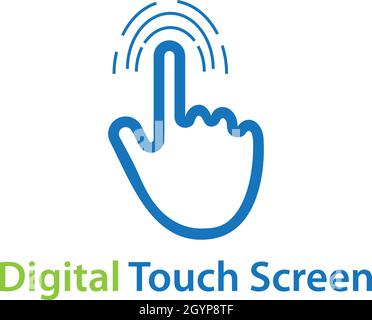 Digital touch technology logo vector Stock Vector