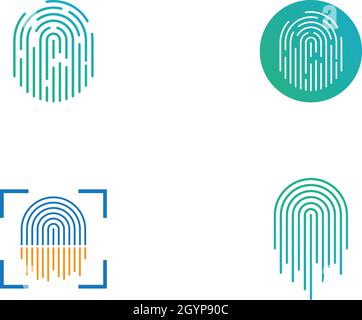 Fingerprint logo vector template Stock Vector