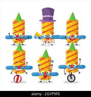 Cartoon character of firework spinner with various circus shows. Vector illustration Stock Vector