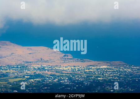 Aerial view of Savannah of Saint Paul at Reunion Island Stock Photo