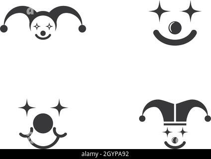 Clown logo template ilustration vector Stock Vector