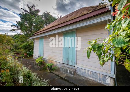 Traditionnal house of Reunion Island Stock Photo