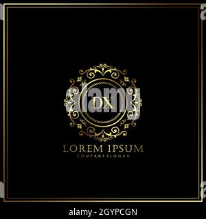 DX Initial Letter Luxury Logo template in vector for Restaurant, Royalty, Boutique, Cafe, Hotel, Heraldic, Jewelry, Fashion and other vector illustrat Stock Vector