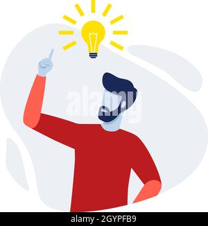 Man having great idea concept Stock Vector
