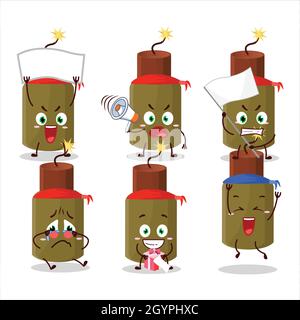 Mascot design style of firecracker explosive character as an attractive supporter. Vector illustration Stock Vector