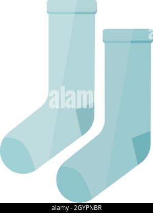 Set of colorful baby socks clipart. Simple cute newborn baby sock flat  vector illustration. Cotton, woolen toddler sock for baby shower or  birthday party invitation, greeting card cartoon style icon 13740536 Vector