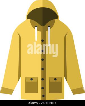 Vector Flat Design Yellow Raincoat Stock Vector