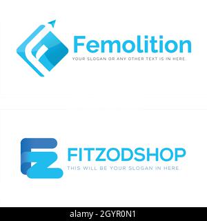 Letter F Z arrow marketing business technology logo design Stock Vector