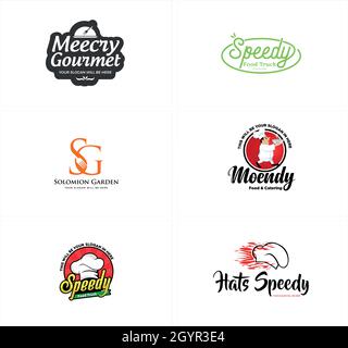 Modern food gourmet chef logo design Stock Vector