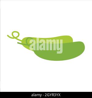 Two vegetable cucumber vector icons in flat design. Stock Vector