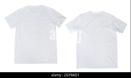 Black Tshirt Front And Back Isolated On White Background With Clipping Path  Stock Photo - Download Image Now - iStock