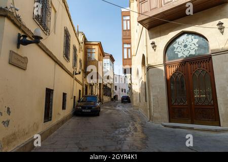 Baku, Azerbaijan - November 13, 2019: Castle Street in the Old City of Baku. Walled City of Baku. Stock Photo