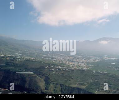 MIRADOR DEL TIME - LADERA DE LOS LLANOS DE ARIADNE - FOTO AÑOS 90. Location: EXTERIOR. Los Llanos. LA PALMA. SPAIN. Stock Photo