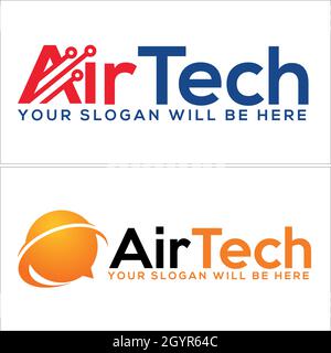 Initial letter combination circuit tech chat logo design Stock Vector