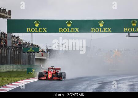 Tuzla, Turkey. 09th Oct, 2021. 16 LECLERC Charles (mco), Scuderia Ferrari SF21, action during the Formula 1 Rolex Turkish Grand Prix 2021, 16th round of the 2021 FIA Formula One World Championship from October 8 to 10, 2021 on the Istanbul Park, in Tuzla, Turkey - Photo François Flamand / DPPI Credit: DPPI Media/Alamy Live News Stock Photo