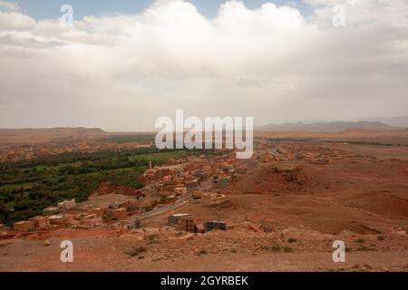 Sahara Desert Oasis and Landscape Photographed in Morocco Stock Photo