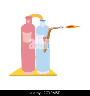 Gas welding cylinder and torch vector illustration design illustration Stock Vector