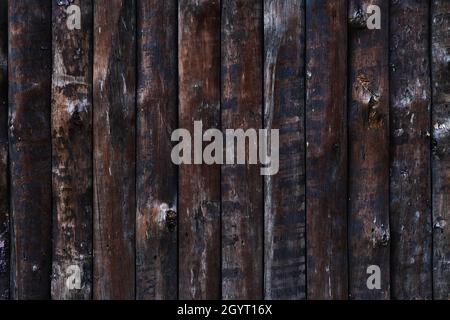 Rustic wood logs wall background or texture Stock Photo