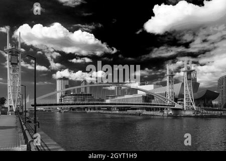 The Millennium Bridge, Media City, Salford Quays, Manchester, Lancashire, England, UK Stock Photo