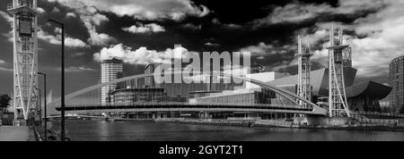 The Millennium Bridge, Media City, Salford Quays, Manchester, Lancashire, England, UK Stock Photo