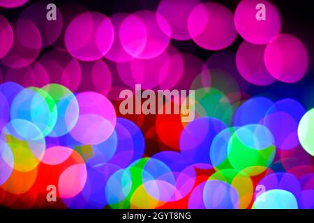 Colorful abstract bokeh lights background with various colors. Stock Photo