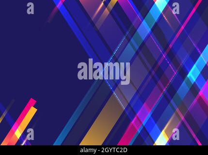 Abstract colorful diagonal stripes motion light on blue background. Vector illustration Stock Vector