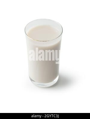 Milk in the glass isolated on white background with clipping path. Stock Photo