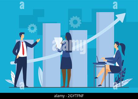 Analytical department of company Stock Vector
