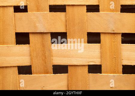 Mat woven from thin wood, close-up. Stock Photo