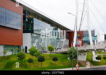 POZNAN, POLAND - Apr 01, 2016: The exterior of the Galeria Malta shopping mall building Stock Photo