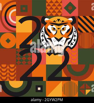 2022 New Year greeting card,poster,banner. Stock Vector