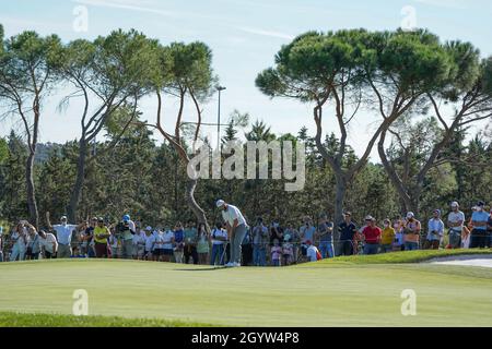 Madrid, Spain. 09th Oct, 2021. Jon Rahm of Spain plays on the second green during Day Three of The Open de Espana at Club de Campo Villa de Madrid. Credit: SOPA Images Limited/Alamy Live News Stock Photo