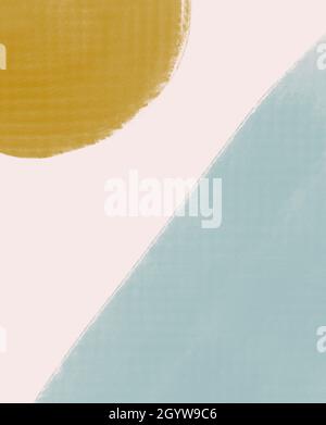 Set of Abstract Hand Painted Illustrations for Postcard, Social Media Banner, Brochure Cover Design or Wall Decoration Background. Modern Abstract Pai Stock Photo