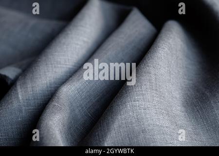 Gray linen pattern texture background. Stripes of fabric Stock Photo