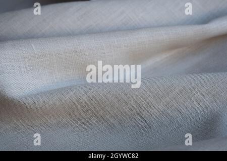 Soft linen fabric texture. Textured fabric background. Macro with shallow dof Stock Photo