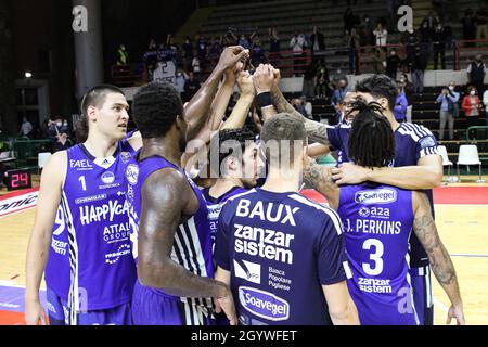 Italy, Casale 9 october 2021 match of Italian Basketball Championship A1 Bertram Derthona Basket Tortona vs Happy Casa Brindisi (78-87) Stock Photo