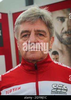 Boxing Trainer Georg Bramowski After Weighing In Before Rematch World Champion Robin Krasniqi Against Ex-world Champion Dominic Bösel At The SES Boxin Stock Photo