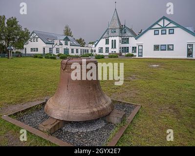 Reykjavik, Iceland – September 22, 2021:  Exterior view of a bell the private school, Landakot Stock Photo