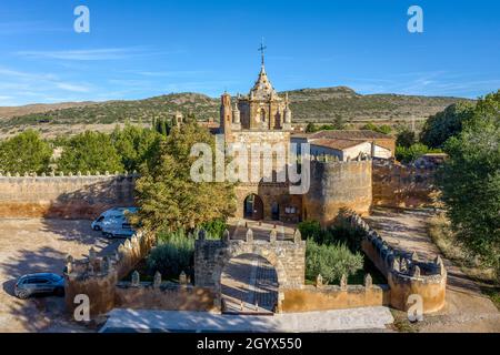 Entrance to the Veruela Abbey Royal Monastery of Santa Maria de Veruela, Vera de Moncayo, Zaragoza, Aragon, Spain Stock Photo