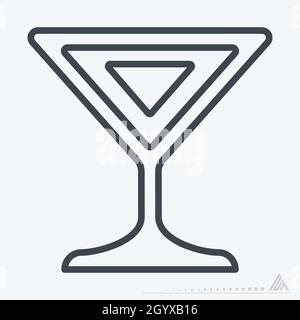 Icon Cocktail - Line Style - Simple illustration, Editable stroke, Design template vector, Good for prints, posters, advertisements, announcements, in Stock Vector