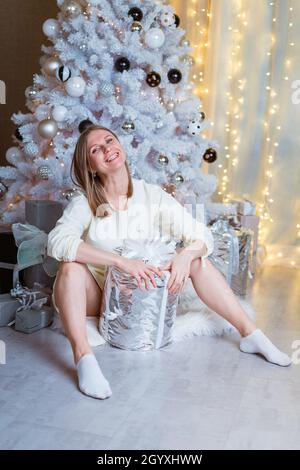 white christmas dresses Tipsy Elves Women's Light Strand Sweater Dress