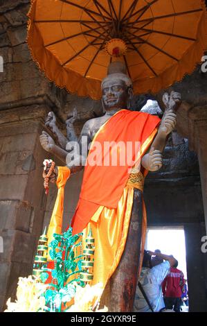 Hindu god Ta Reach or Eight-Armed Vishnu deity angel god statue for cambodian people and foreign travelers travel visit respect praying at ancient rui