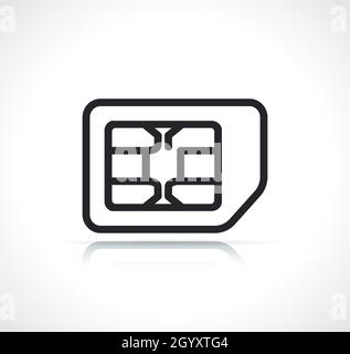 sim card thin line icon isolated design Stock Vector